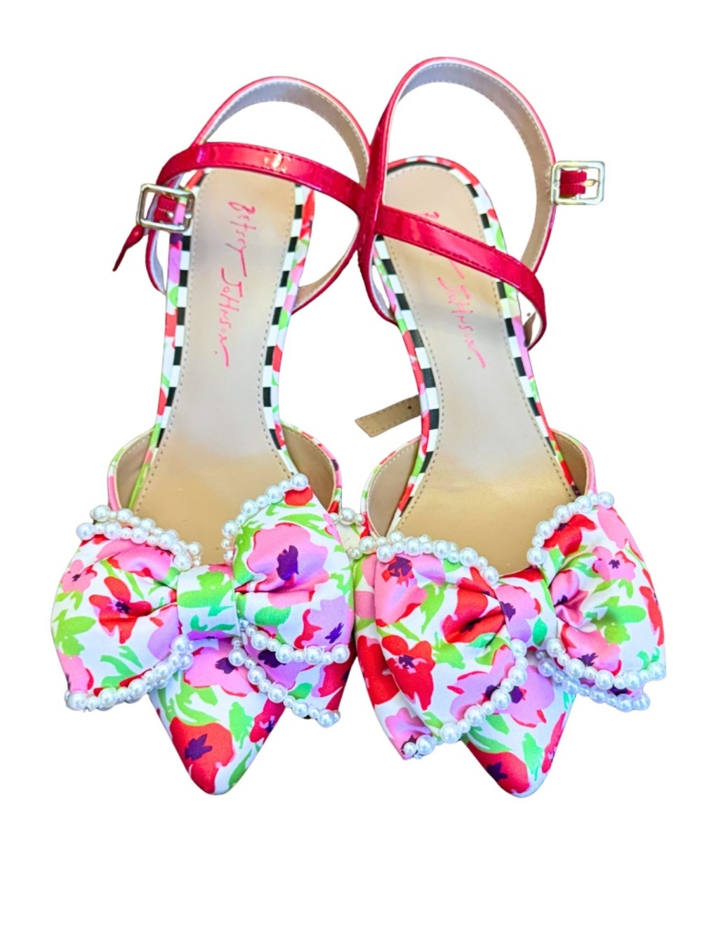 Betsey Johnson Floral Kitten Heel size 8